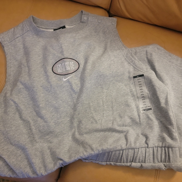 Nike Sportswear Women's Grey Heather Short Romper - Picture 3 of 5